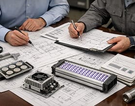 Technical requirements analysis and specification review for LED system development.